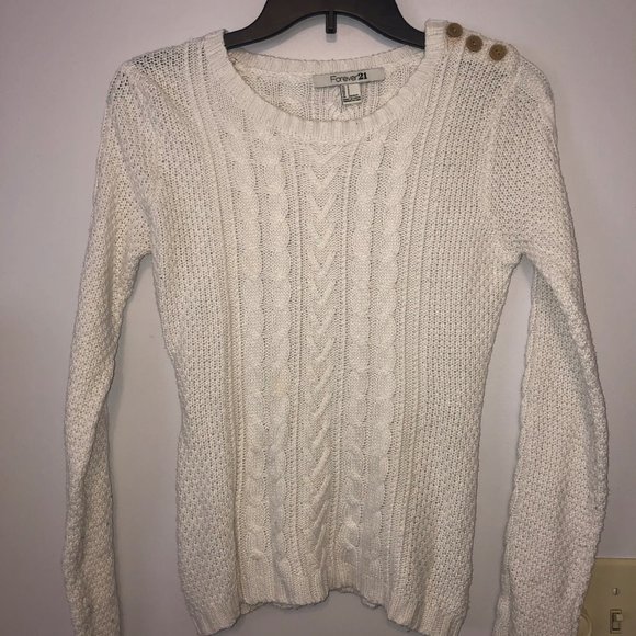 Forever 21 White Knit Sweater - Picture 1 of 3
